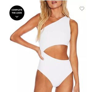 Beach Riot Celine Ribbed One Piece White